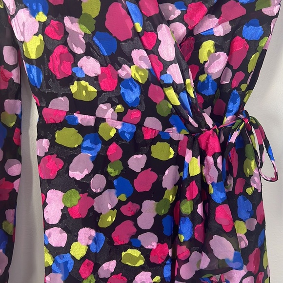 NBD Revolve Maxine Mini wrap Dress in Painted Dot - Picture 6 of 13